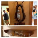 Horse Collar Mirror, Coat Rack