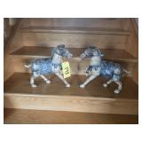 2 - Antique Bone Inlay Horse Statue