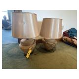 2- Wicker Basket-Style Lamps