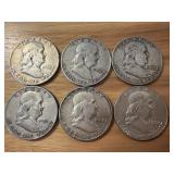 6 - Silver Franklin Half Dollar