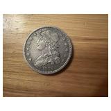 1 - Silver Capped Bust Quarter