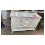 48' VANITY W/ TOP & BACKSPLASH - AS IS 48' VANITY W/ TOP & BACKSPLASH - AS IS