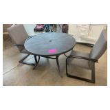 ALL WEATHER TILE TOP PATIO TABLE & 2 CHAIRS ALL WEATHER TILE TOP PATIO TABLE & 2 CHAIRS