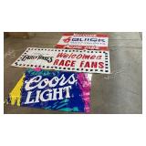 3 RACE FANS/COORS LIGHT BANNERS 3 RACE FANS/COORS LIGHT BANNERS