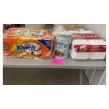 LOT OF PAPER TOWELS, PLATES, CONTAINERS LOT OF PAPER TOWELS, PLATES, CONTAINERS