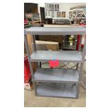 GREY PLASTIC 4 SHELF STORAGE RACK