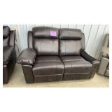BROWN RECLINING LOVESEAT - AS IS