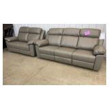 ABBYSON LIVING GREY SOFA & LOVESEAT