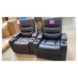 AS IS - 2 SERTA HOME THEATER POWER RECLINERS