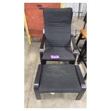 IKEA BLACK CHAIR W/ OTTOMAN