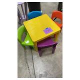 PLASTIC KIDS TABLE & 4 CHAIRS