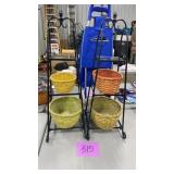 2 BASKET/DISPLAY STANDS W/ BASKETS