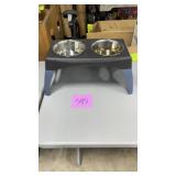 DOG BOWLS W/ STAND