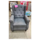 ABBYSON LIVING GREY PUSH BACK RECLINER - AS IS