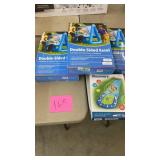 3 INFLATABLE EASELS & SPLASH SLIDE IN BOXES