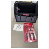 CRAFTSMAN TOOL TOTE & 5PC SCREWDRIVER SET