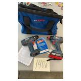 2 BOSCH 18V DRILLS W/ 1 BATTERY & BAG