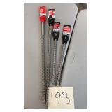 4 MILWAUKEE CONCRETE DRILL BITS