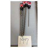 4 MILWAUKEE CONCRETE DRILL BITS