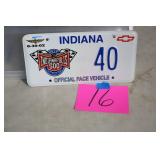 IMS INY 500 OFFICIAL PACE VEHICLE PLATE 40 IMS INY 500 OFFICIAL PACE VEHICLE PLATE 40