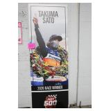 IMS DOUBLE SIDED SATO & PAGENAUD RACE WINNER SIGN IMS DOUBLE SIDED SATO & PAGENAUD RACE WINNER SIGN