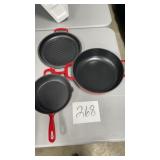 MEMBERS MARK 3 PC SKILLET SET - RED