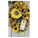 24" SUNFLOWER DECORATED WREATH