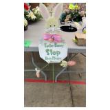 42" EASTER BUNNY STOP HERE YARD SIGN