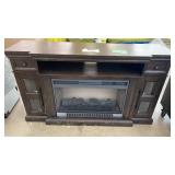 DARK WOOD ELECTRIC FIREPLACE MEDIA CONSOLE