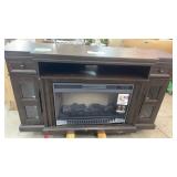 DARK WOOD ELECTRIC FIREPLACE MEDIA CONSOLE