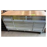 HUSKY 72" 18 DRAWER MOBILE WORK BENCH - STAINLESS