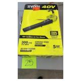 RYOBI 40V CORDLESS BLOWER IN BOX - TOOL ONLY