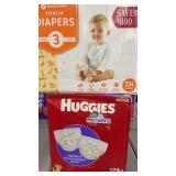 2 BOXES OF DIAPERS - BOTH SIZE 3