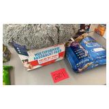 LOT OF CAT FOOD, PET BED & ABSORBANT PUPPY PADS