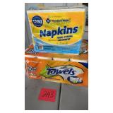 1 PACK OF PAPER TOWELS & 1 PACK OF NAPKINS