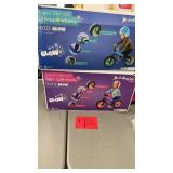 2 BALANCE BIKES W/ LIGHT UP WHEELS IN BOXES