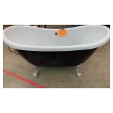 BLACK & WHITE CLAW FOOT BATH TUB