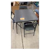 BLACK FOLDING TABLE WITH CHAIRS