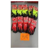 10 PAIRS OF MILWAUKEE GLOVES - SIZE 9'/L