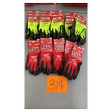 10 PAIRS OF MILWAUKEE GLOVES - SIZE 9"/L