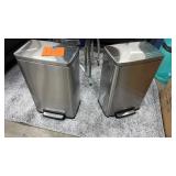 2 TRAMONTINA STAINLESS STEP ON KITCHEN TRASH CANS