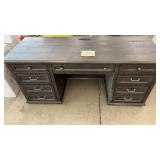 MAGNUSSEN 9 DRAWER DESK - DARK BROWN