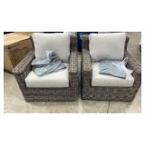 2 NEW ALL WEATHER SUNBRELLA PATIO CHAIRS W/ COVERS