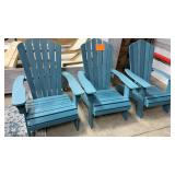 3 TEAL ADIRONDACK CHAIRS