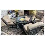 NEW SUNBRELLA 5PC FIREPIT PATIO SET WITH COVER