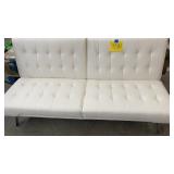 ABBYSON WHITE TUFTED CONVERTIBLE SLEEPER SOFA