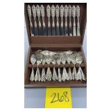 SILVERWARE SET IN WOOD CASE