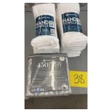 2 PACK OF HAND TOWELS, 1 KING SHEET SET