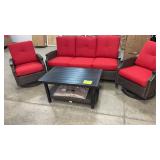 NEW SUNBRELLA ALL WEATHER 4PC PATIO SET (RED)