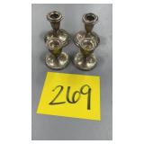 4 STERLING SILVER CANDLESTICKS